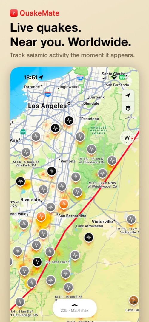 QuakeMate live earthquake map - live quakes near you and worldwide
